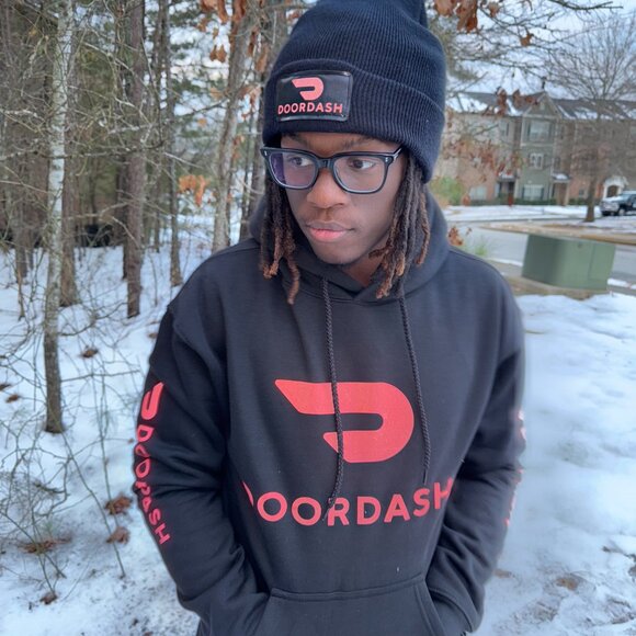 Reflective DoorDash Delivery Driver Hoodie Red Door Dash - Picture 8 of 15